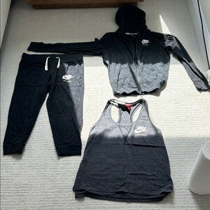 Nike Charcoal Hoodie, Tank, and Joggers Set